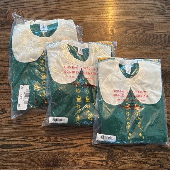 Set of 3 Hanna Andersson Elf Long John Pajamas - Picture 1 of 4